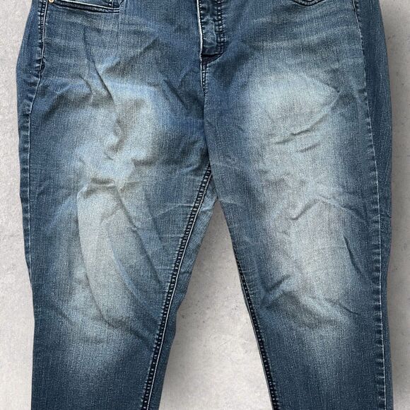 Angels Womens Jeans 18W Curvy Convertible Straight Leg Five Pocket Style Faded - Picture 3 of 15